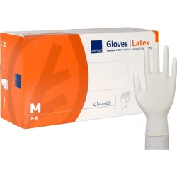 Produktbild für Einmalhandschuhe aus Latex Abena Classic weiß-natur M