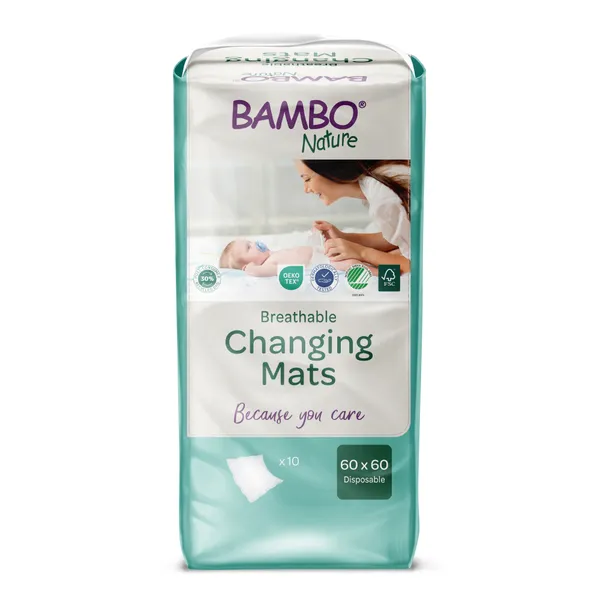 BamboNature Wickelunterlage Abena Bambo Nature 60x60 cm 10 Stück/Pack, mit Superabsorber 1000019471