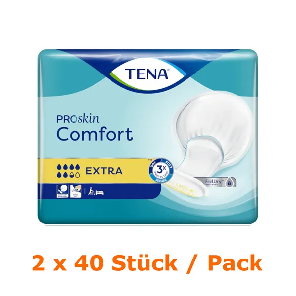 Tena Comfort Extra 2x40 Stück Vorlagen PZN 04447436 Inkontinenzprodukt mit hoher Saugstärke 4100228/753040