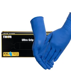 Produktbild für Nitrilhandschuhe Thor Ultra Grip long blau XXL