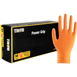 Produktbild für Nitrilhandschuhe Thor Power Grip orange M