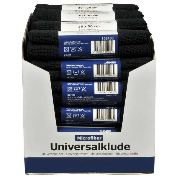 2er-Pack Schwarze Mikrofasertücher – Maße 30 X 30 Cm, Aus 80% Polyester & 20% Polyamid, Für Schonende Reinigung