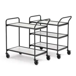 Produktbild für Tischwagen max. 150 kg mit 3 Etagen grau, 929x460x946 mm