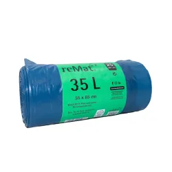 Produktbild für Müllbeutel Natura Biomat reMat Recyclingsäcke 35 L blau