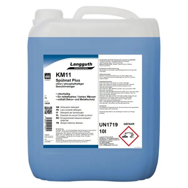 Langguth KM11 Spülmat Plus 10 L Spülmaschinenreiniger Spülmaschinenreiniger für hohe Wasserhärten 10059