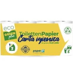 Produktbild für Toilettenpapier paperdi 3-lagig naturweiß Recycling