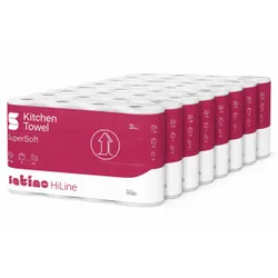 Produktbild für Küchenrollen Wepa Satino HiLine 3-lagig hochweiß 26x22 cm