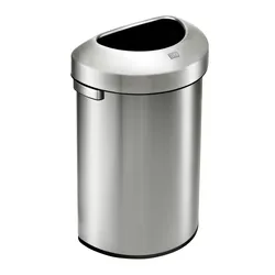Produktbild für Mülleimer EKO Urban halbrund 80 Liter Matt Edelstahl