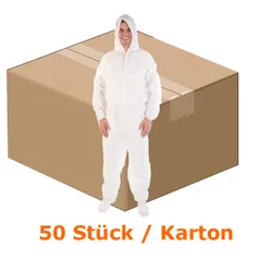 Produktbild für Schutzanzug HygoStar Overall Typ 5B/6B weiß M 50 Stück