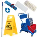 Reinigungswagen im Set mit 2x25 L & Presse