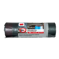 Produktbild für Müllbeutel Quickpack dunkelgrau 60 L 10 Stück/Rolle