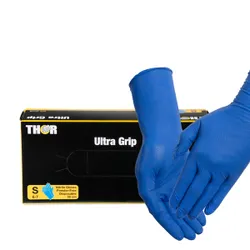 Produktbild für Nitrilhandschuhe Thor Ultra Grip long blau S