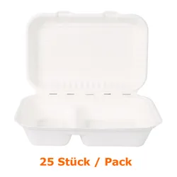 Produktbild für Menüschalen NatureStar Lunchbox 2-geteilt 25 Stück