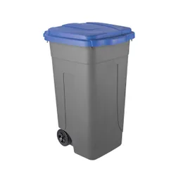 Produktbild für Mülltonne Orgavente Bloom grau-blau 80 L