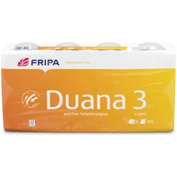 Produktbild für Toilettenpapier Fripa Duana Zellstoff Mix 3-lagig 8 Rollen