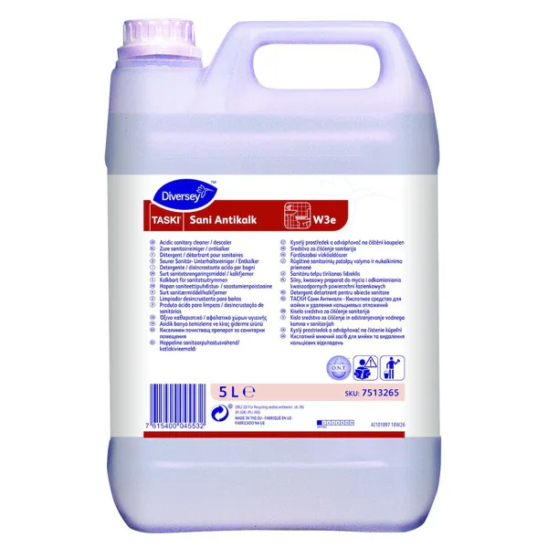 Sanitärreiniger Diversey Sani Antikalk W3e 5 L saurer Sanitär-Unterhaltsreiniger und Entkalker 101109358