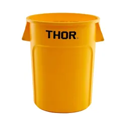 Produktbild für Mülleimer Trust THOR runder Behälter 208 L gelb