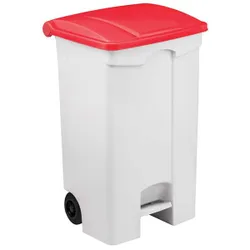 Produktbild für Treteimer CONTITOP MOBILE Tretmülleimer weiß-rot 90 L