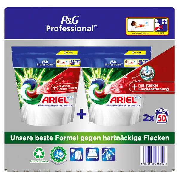 P&G Professional Ariel All in 1 Pods Fleckenbrecher 100 WL