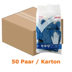 Produktbild für Chemikalien Schutzhandschuhe Vileda Multipurpose blau M Karton