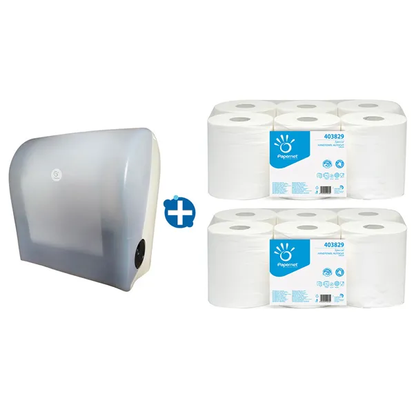 Karen Handtuchspender Für Papierrollen – AutoCut, 130m, 2-lagig, Hochweiß, Premium-Qualität
