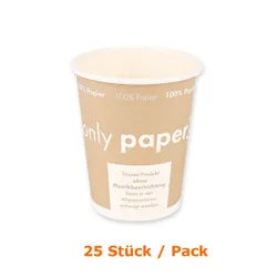 Produktbild für Trinkbecher NatureStar Pappe 1-wandig 0,3 L 25 Stück
