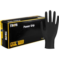 Produktbild für Nitrilhandschuhe Thor Power Grip schwarz XXL