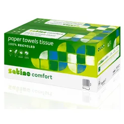 Produktbild für Papierhandtücher Satino Comfort 3072 Blatt hochweiß 25x32 cm