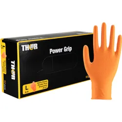 Produktbild für Nitrilhandschuhe Thor Power Grip orange L