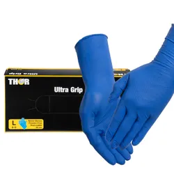 Produktbild für Nitrilhandschuhe Thor Ultra Grip long blau L