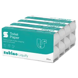 Produktbild für Toilettenpapier Wepa Satino liquify Kleinrollen 2-lagig weiß